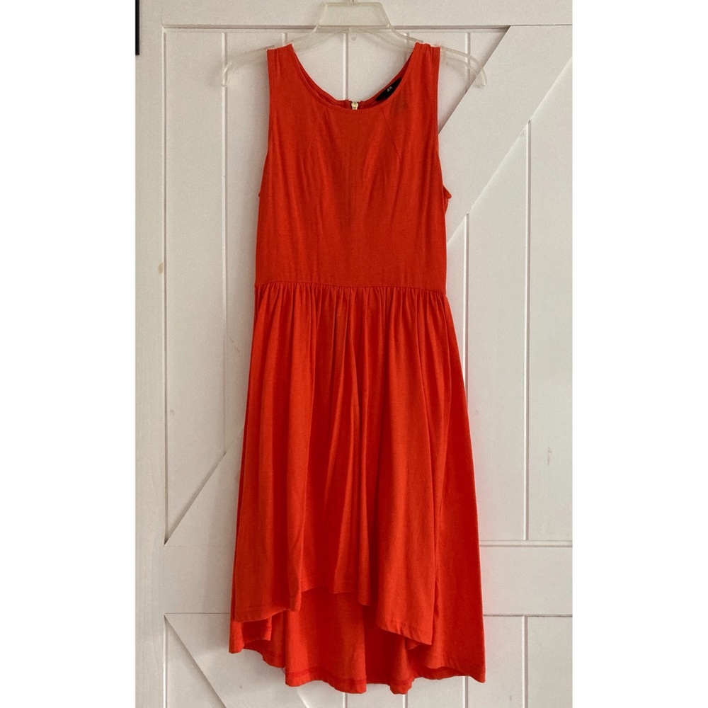 Orange Sleeveless High-Low Dress
